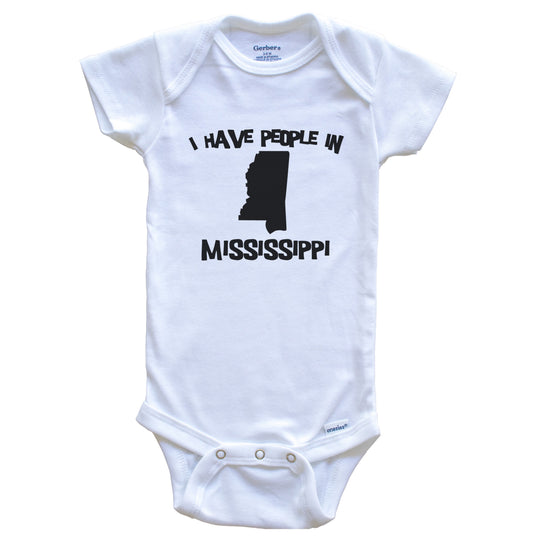 State Silhouette I Have People In Mississippi Baby Bodysuit