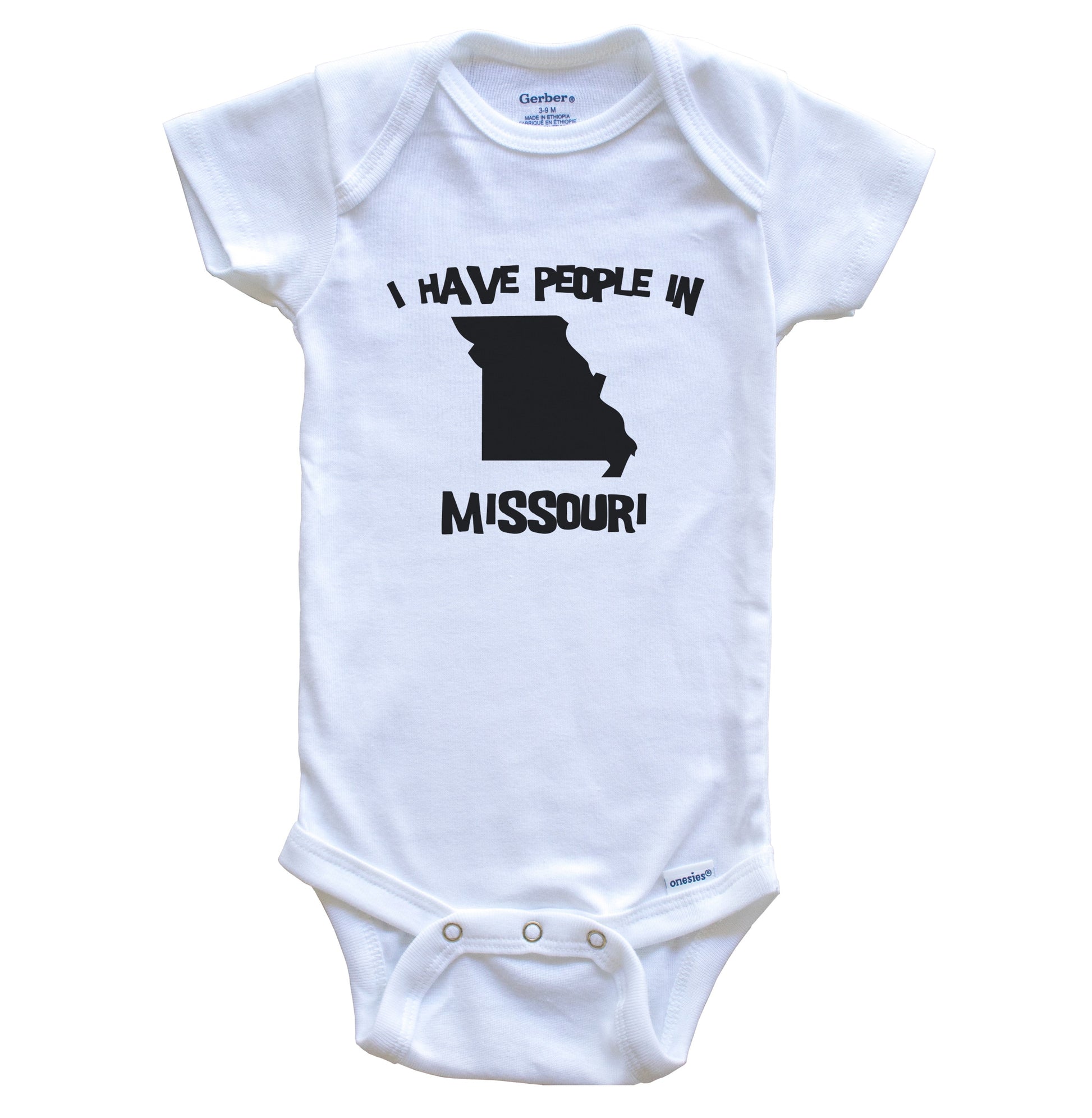 State Silhouette I Have People In Missouri Baby Bodysuit