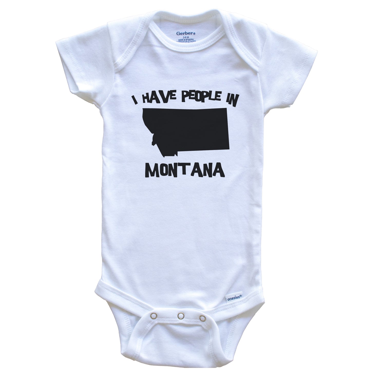 State Silhouette I Have People In Montana Baby Bodysuit
