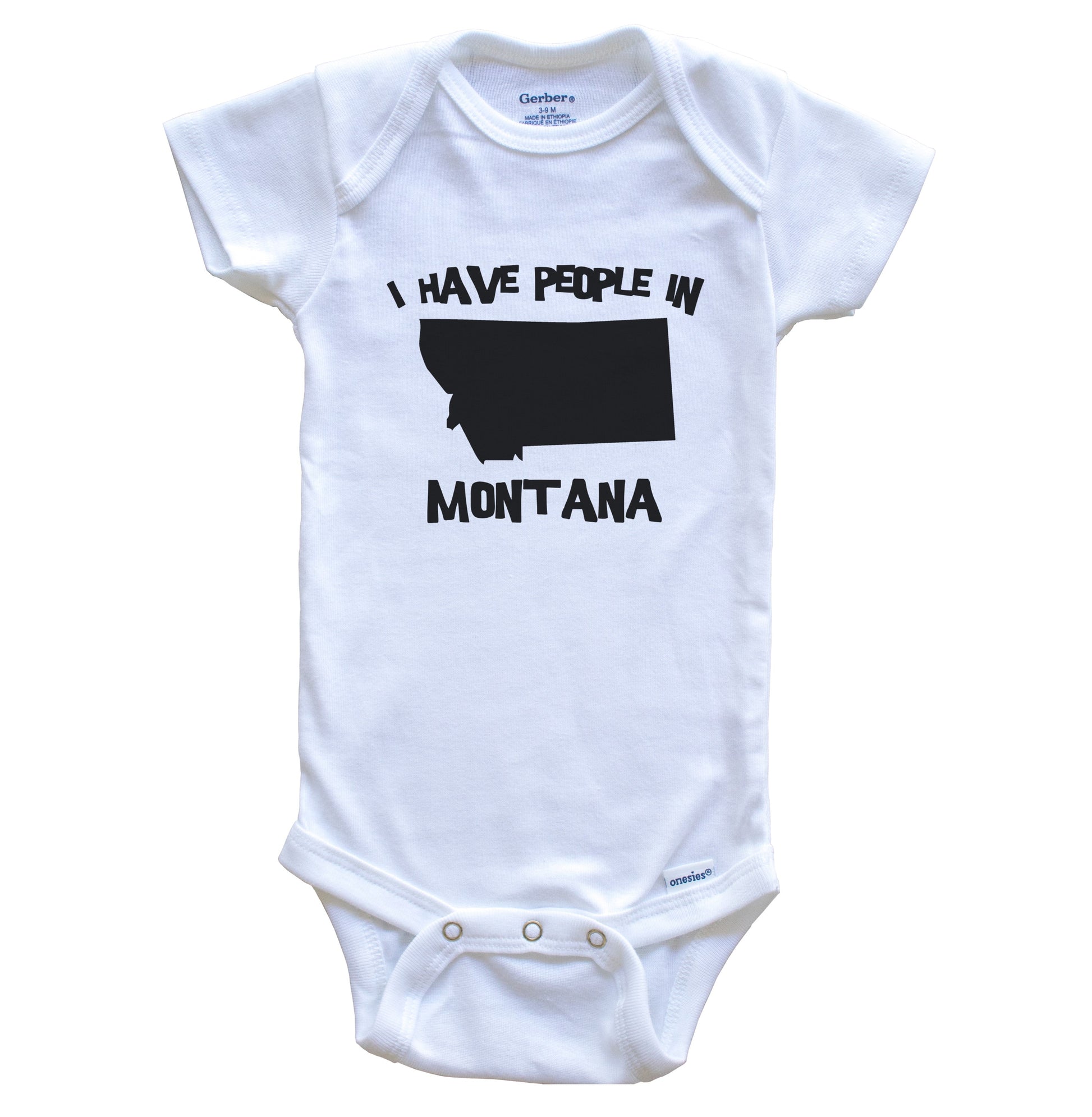 State Silhouette I Have People In Montana Baby Bodysuit