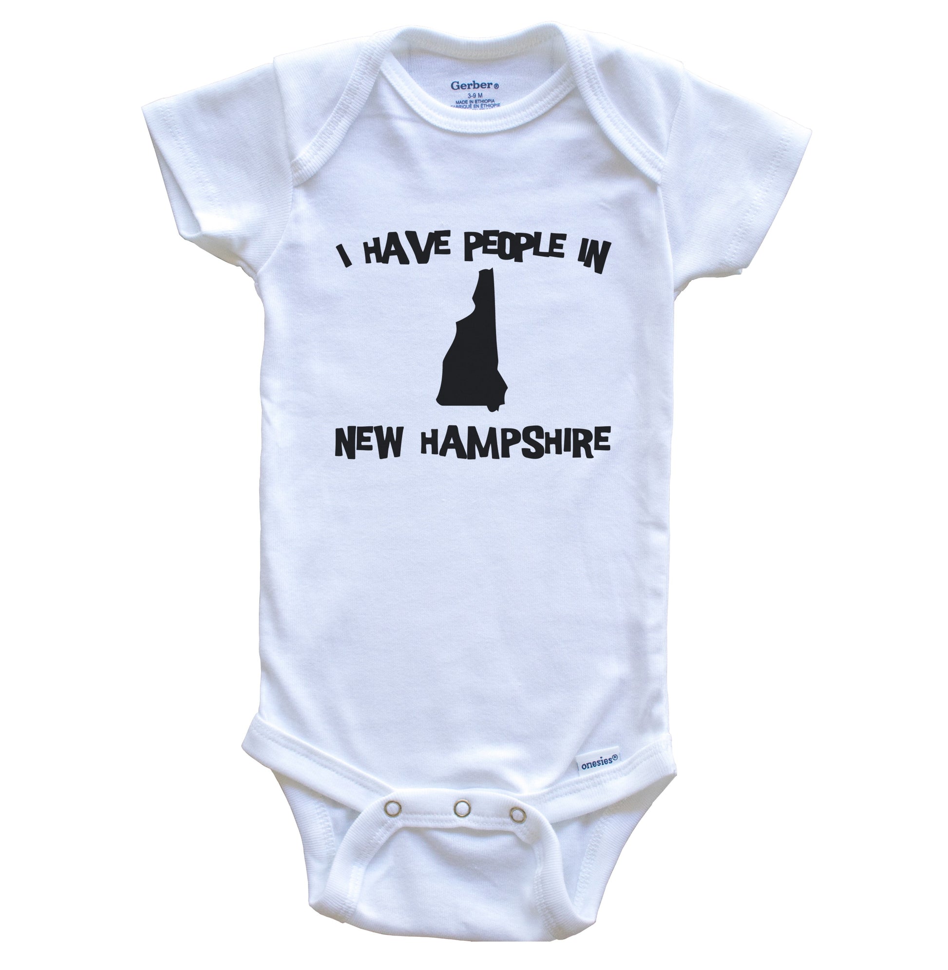 State Silhouette I Have People In New Hampshire Baby Bodysuit