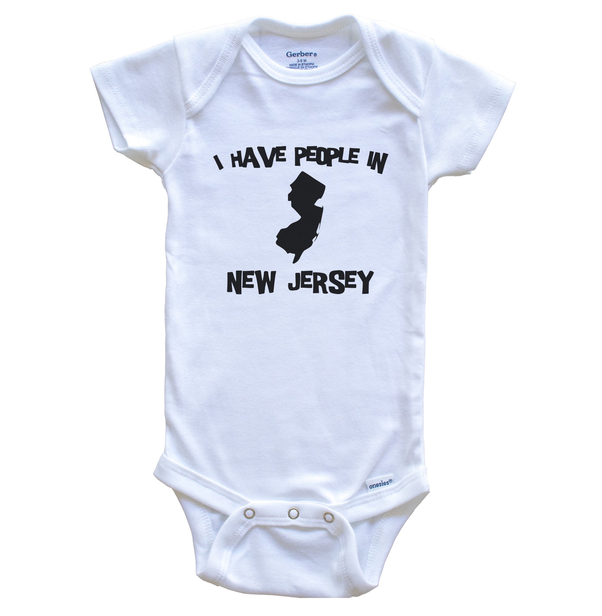 State Silhouette I Have People In New Jersey Baby Bodysuit