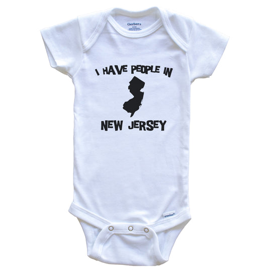 State Silhouette I Have People In New Jersey Baby Bodysuit