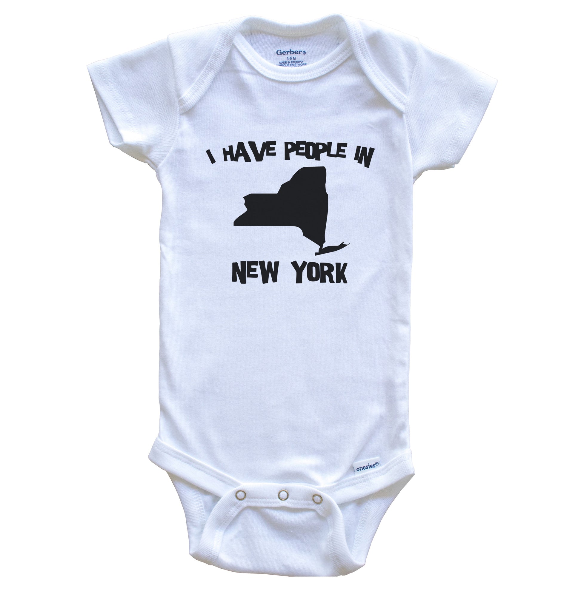 State Silhouette I Have People In New York Baby Bodysuit