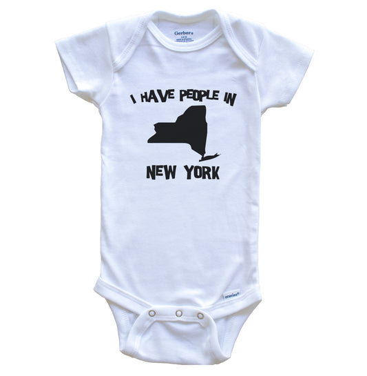 State Silhouette I Have People In New York Baby Bodysuit