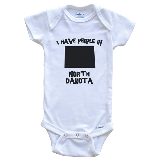 State Silhouette I Have People In North Dakota Baby Bodysuit