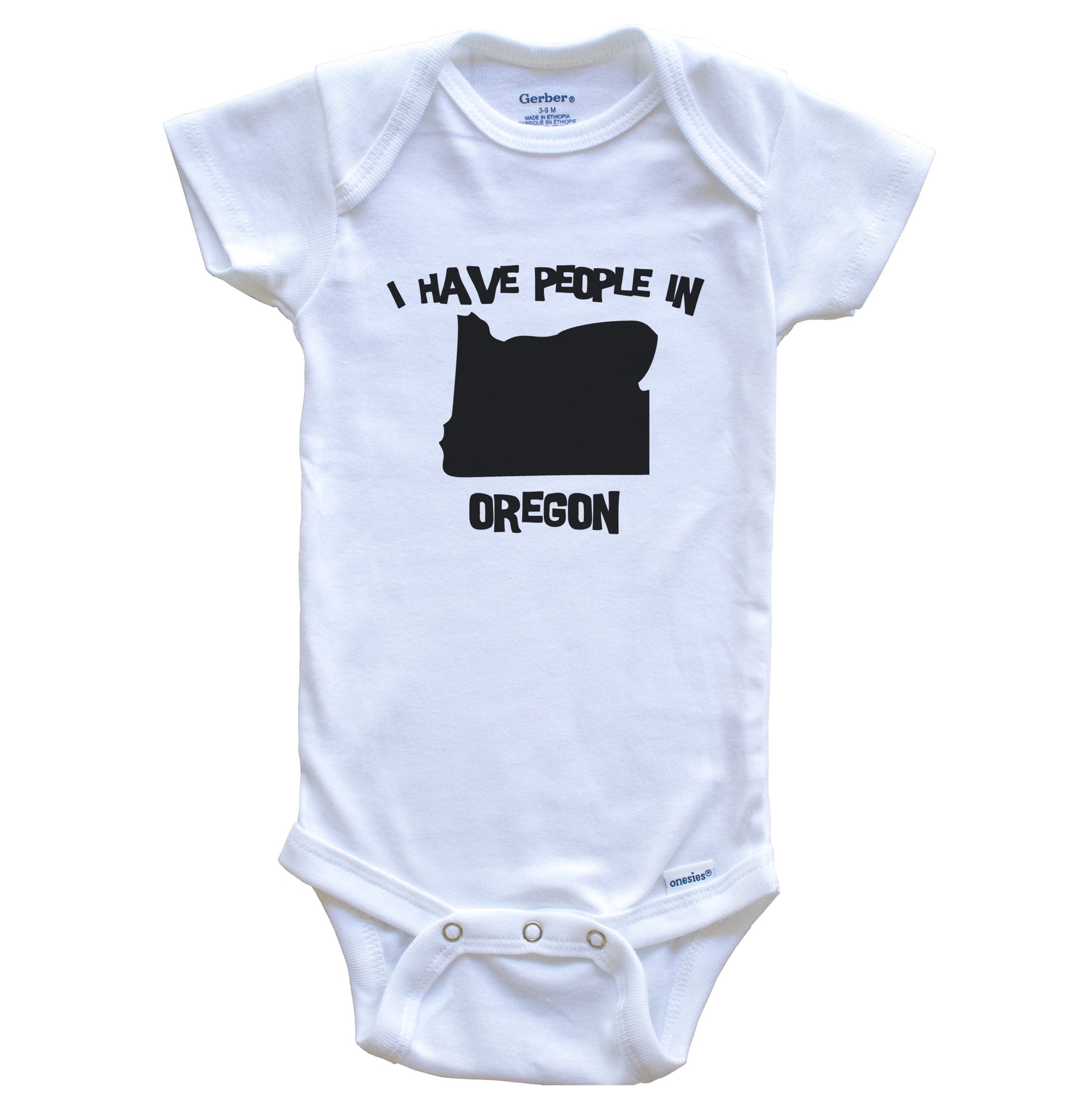 State Silhouette I Have People In Oregon Baby Bodysuit