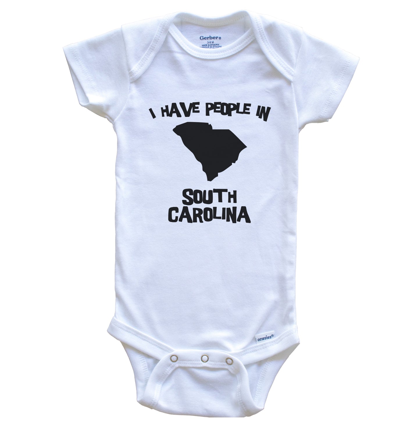 State Silhouette I Have People In South Carolina Baby Bodysuit