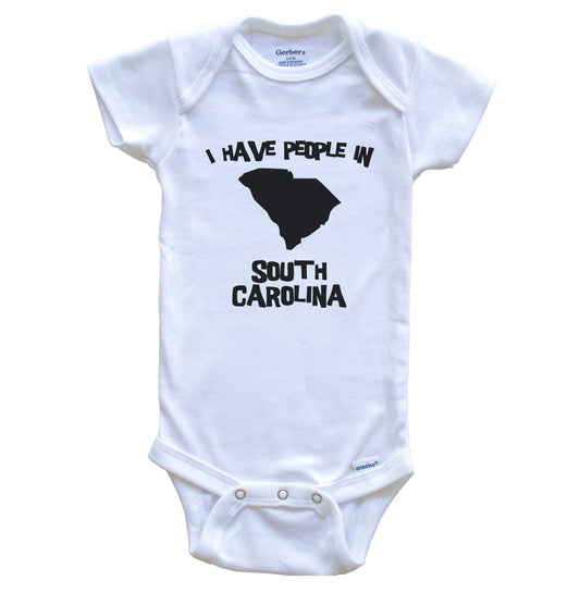 State Silhouette I Have People In South Carolina Baby Bodysuit