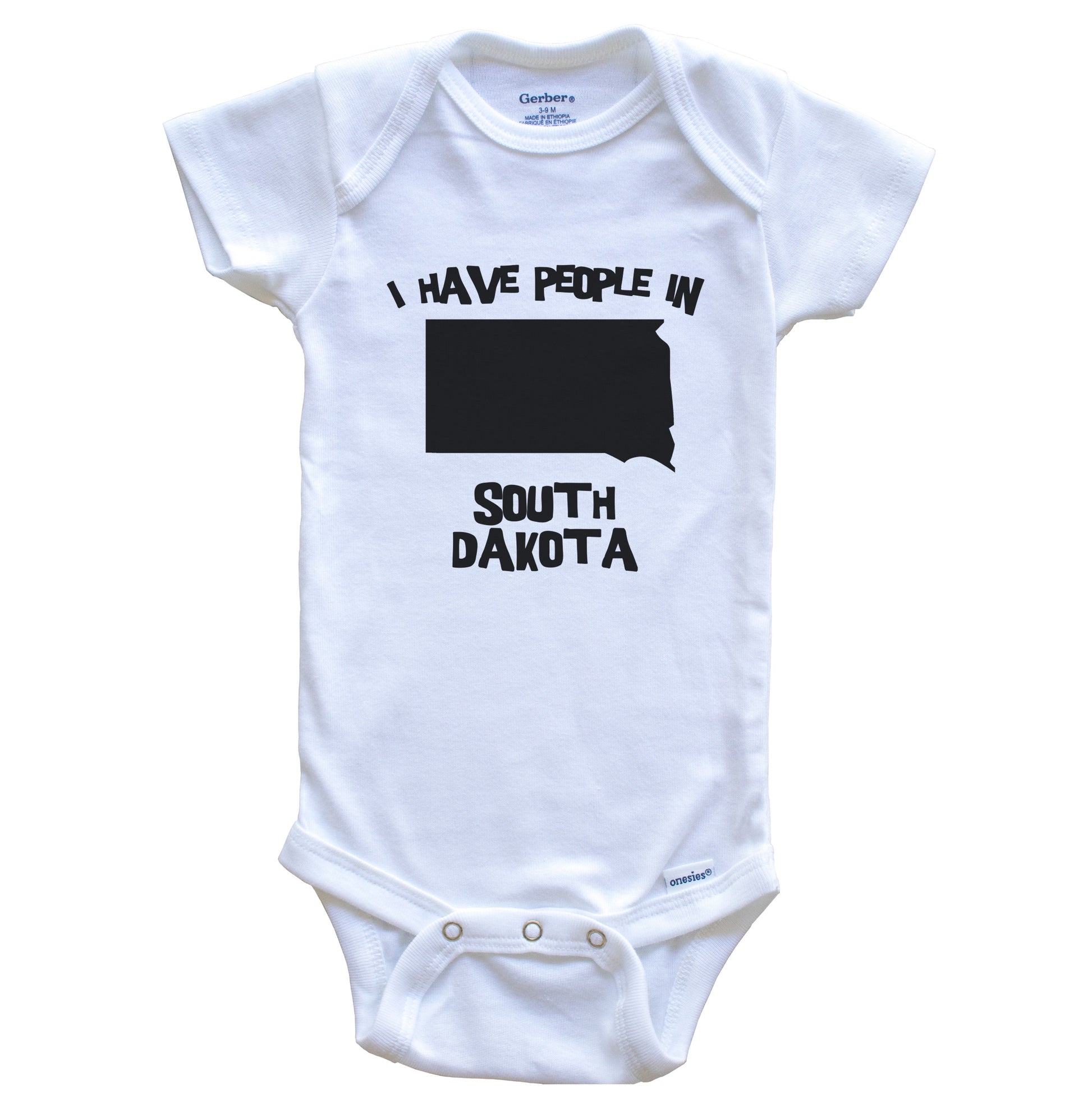 State Silhouette I Have People In South Dakota Baby Bodysuit