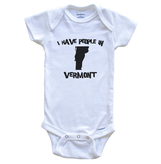 State Silhouette I Have People In Vermont Baby Bodysuit