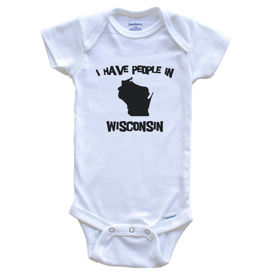 State Silhouette I Have People In Wisconsin Baby Bodysuit