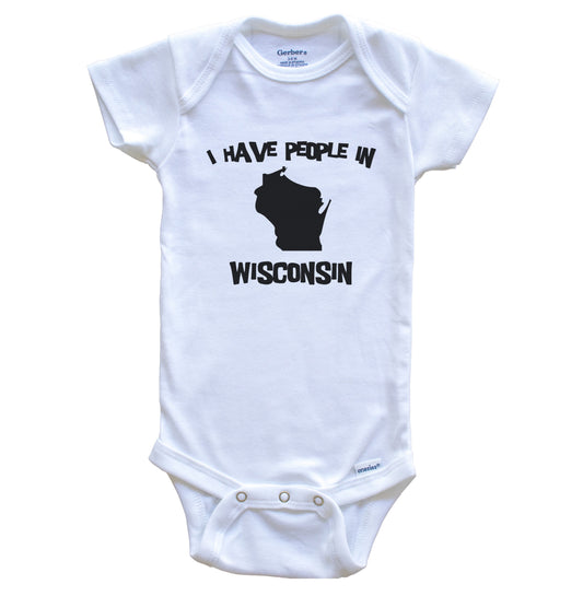 State Silhouette I Have People In Wisconsin Baby Bodysuit
