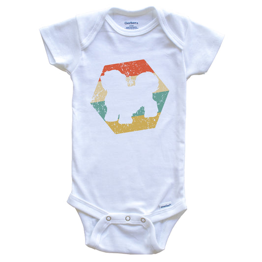 Havanese Dog Breed Retro Distressed Hexagon Baby Bodysuit