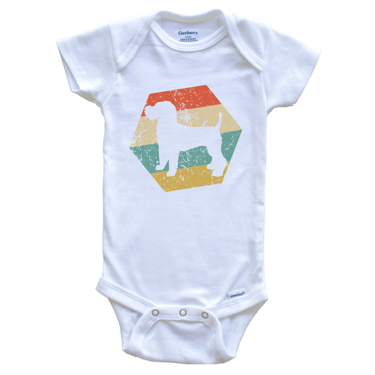 Welsh Terrier Dog Breed Retro Distressed Hexagon Baby Bodysuit