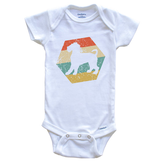 Wire Fox Terrier Dog Breed Retro Distressed Hexagon Baby Bodysuit