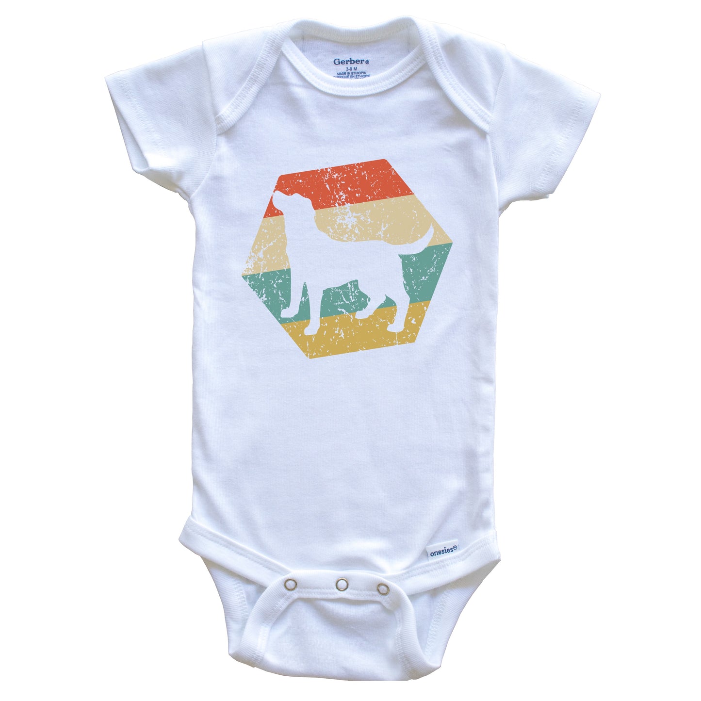 Chesapeake Bay Retriever Dog Breed Retro Distressed Hexagon Baby Bodysuit