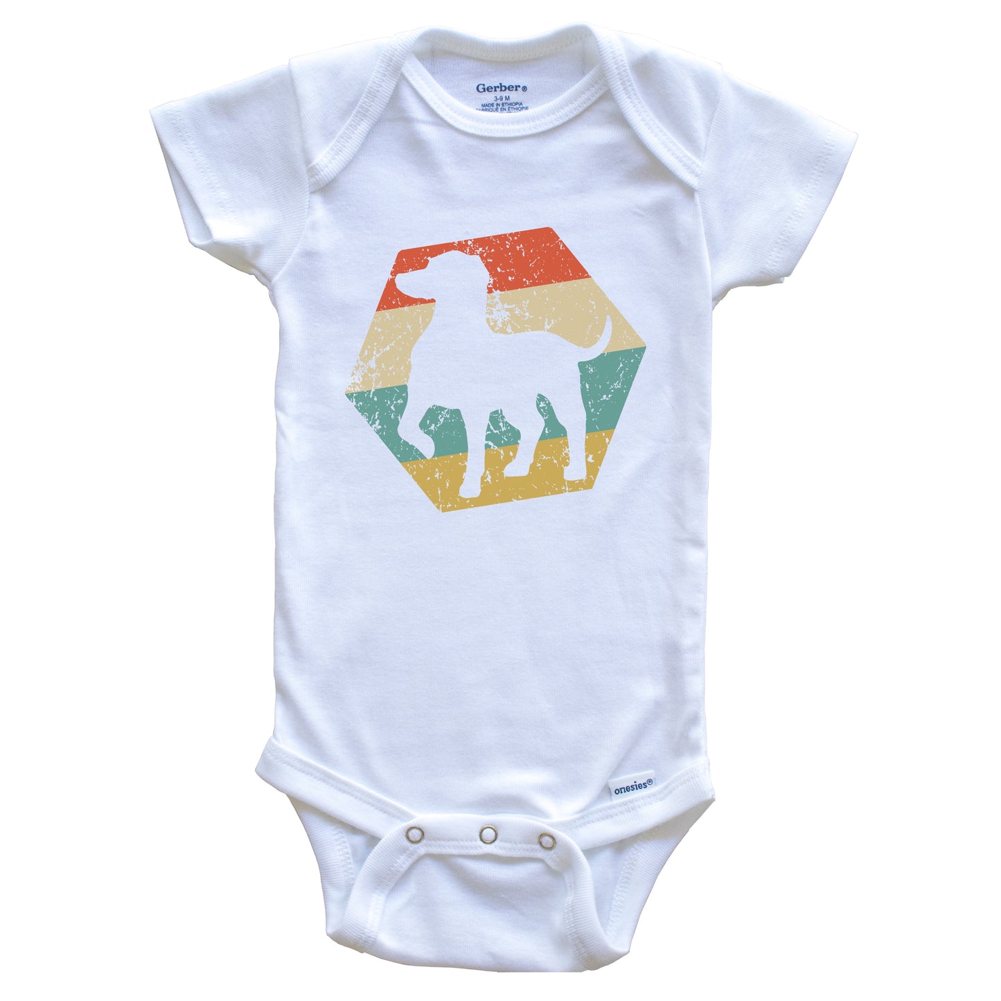 German Shorthaired Pointer Dog Breed Distressed Hexagon Baby Bodysuit