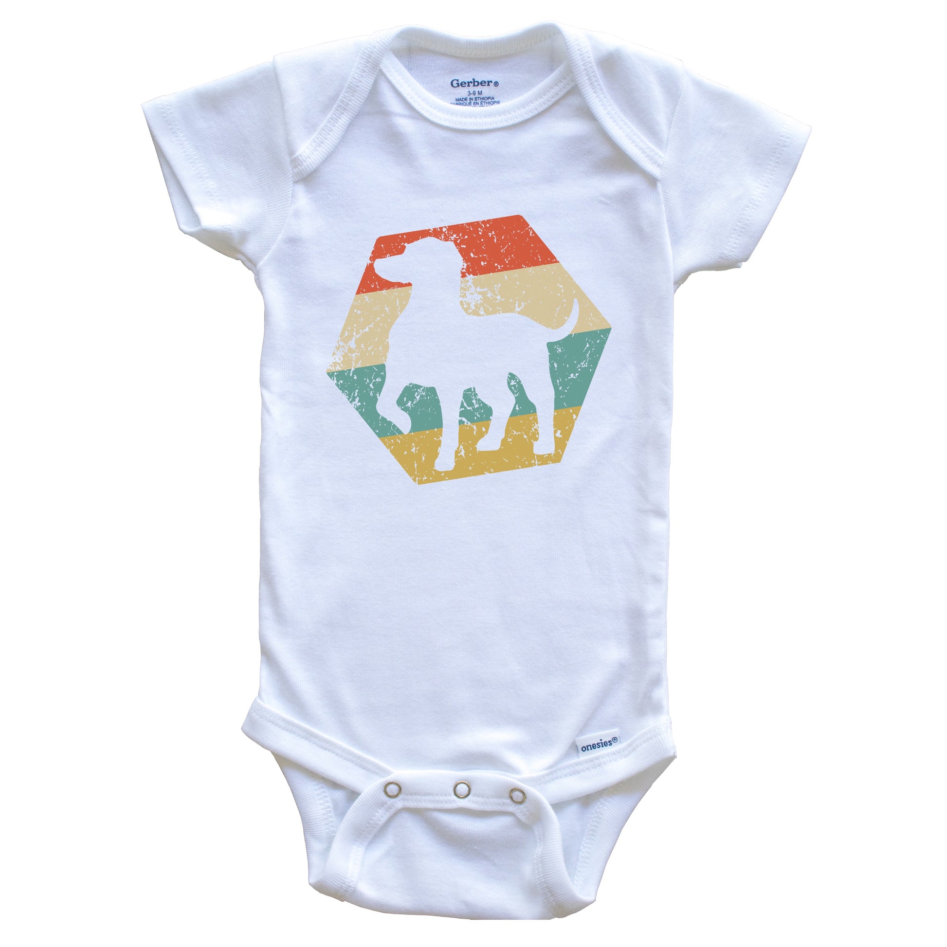German Shorthaired Pointer Dog Breed Distressed Hexagon Baby Bodysuit