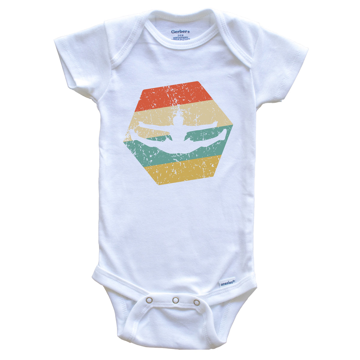 Cheerleading Retro Distressed Hexagon Cheerleader Baby Bodysuit