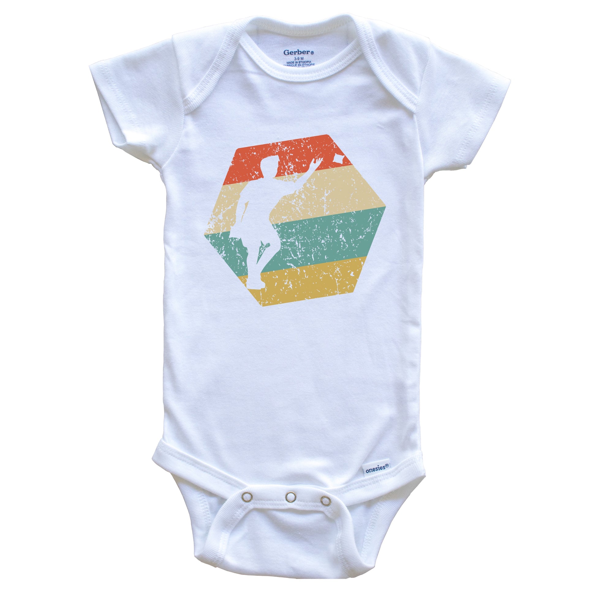 Cornhole Retro Distressed Hexagon Cornhole Player Baby Bodysuit