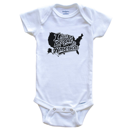 I Have People In America Country Silhouette Baby Bodysuit