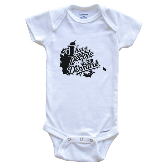 I Have People In Denmark Country Silhouette Baby Bodysuit