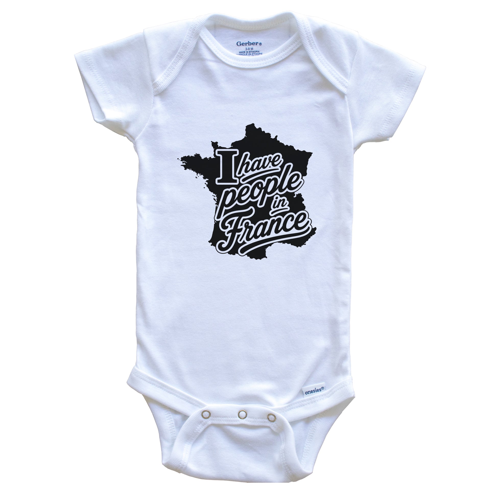 I Have People In France Country Silhouette Baby Bodysuit
