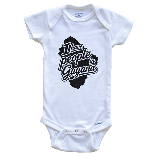 I Have People In Guyana Country Silhouette Baby Bodysuit
