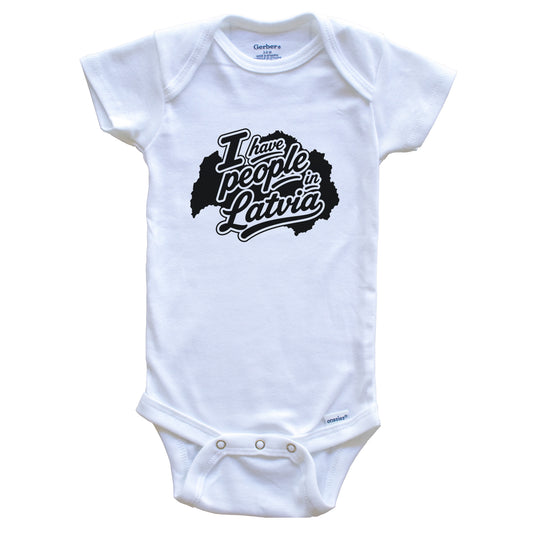 I Have People In Latvia Country Silhouette Baby Bodysuit