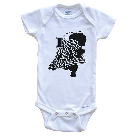 I Have People In the Netherlands Country Silhouette Baby Bodysuit