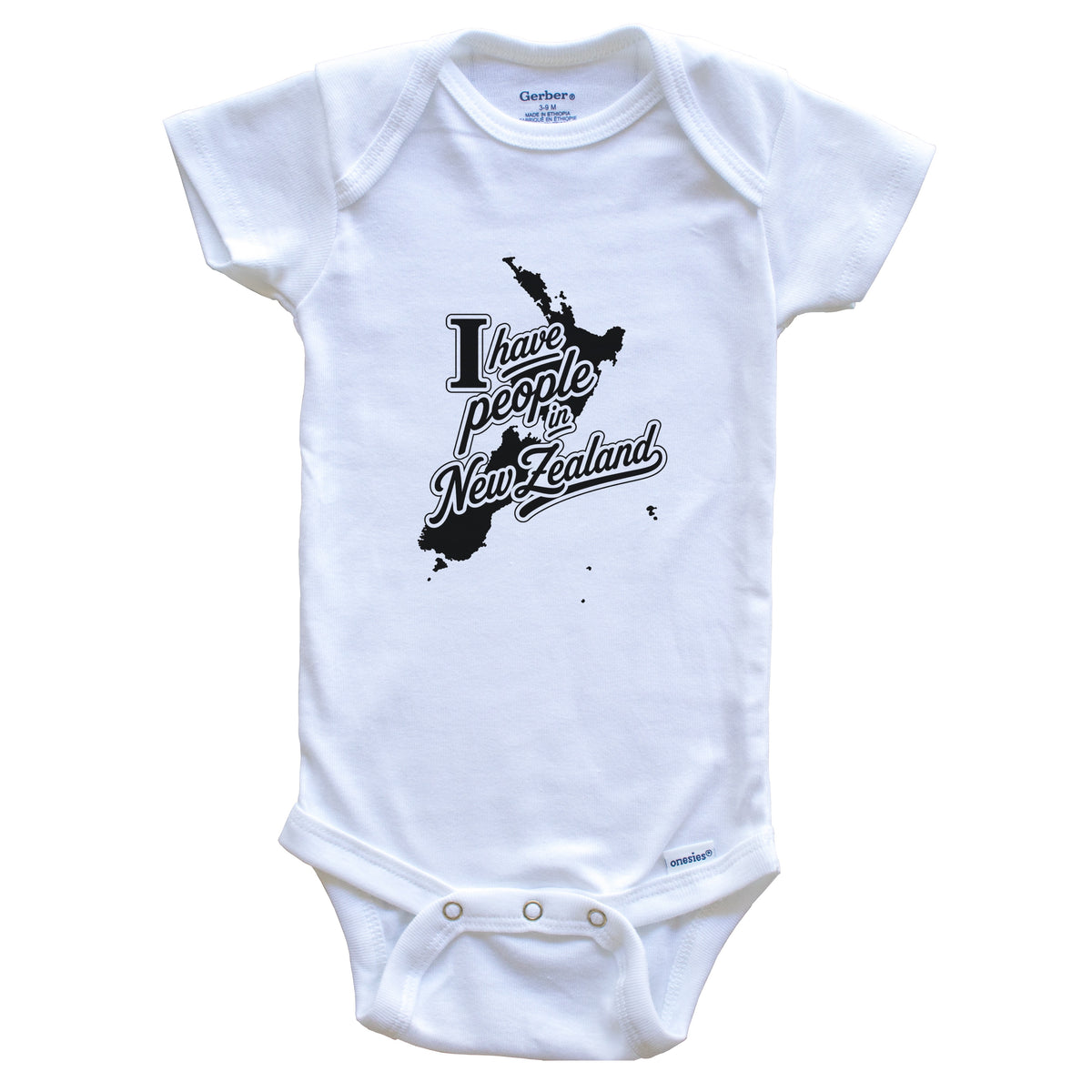 I Have People In New Zealand Country Silhouette Baby Bodysuit