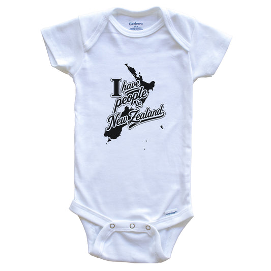 I Have People In New Zealand Country Silhouette Baby Bodysuit
