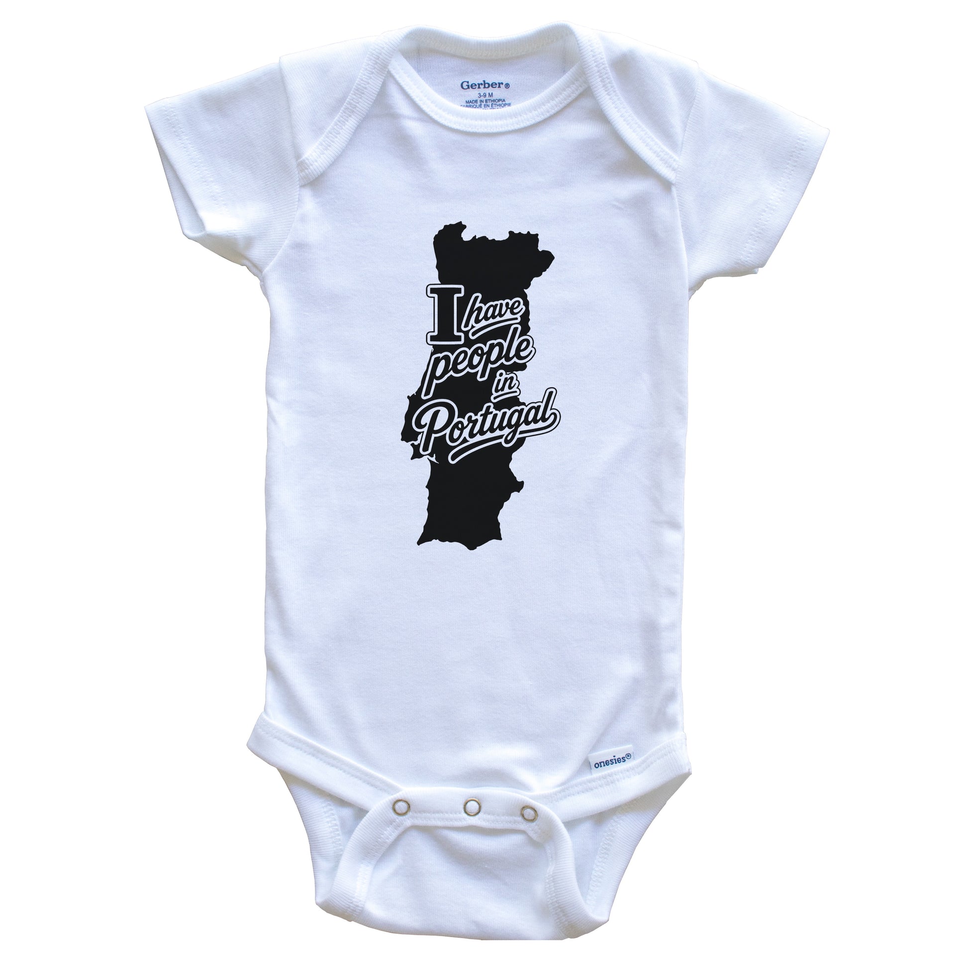 I Have People In Portugal Country Silhouette Baby Bodysuit