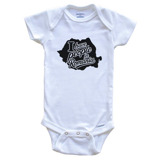 I Have People In Romania Country Silhouette Baby Bodysuit