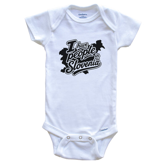 I Have People In Slovenia Country Silhouette Baby Bodysuit