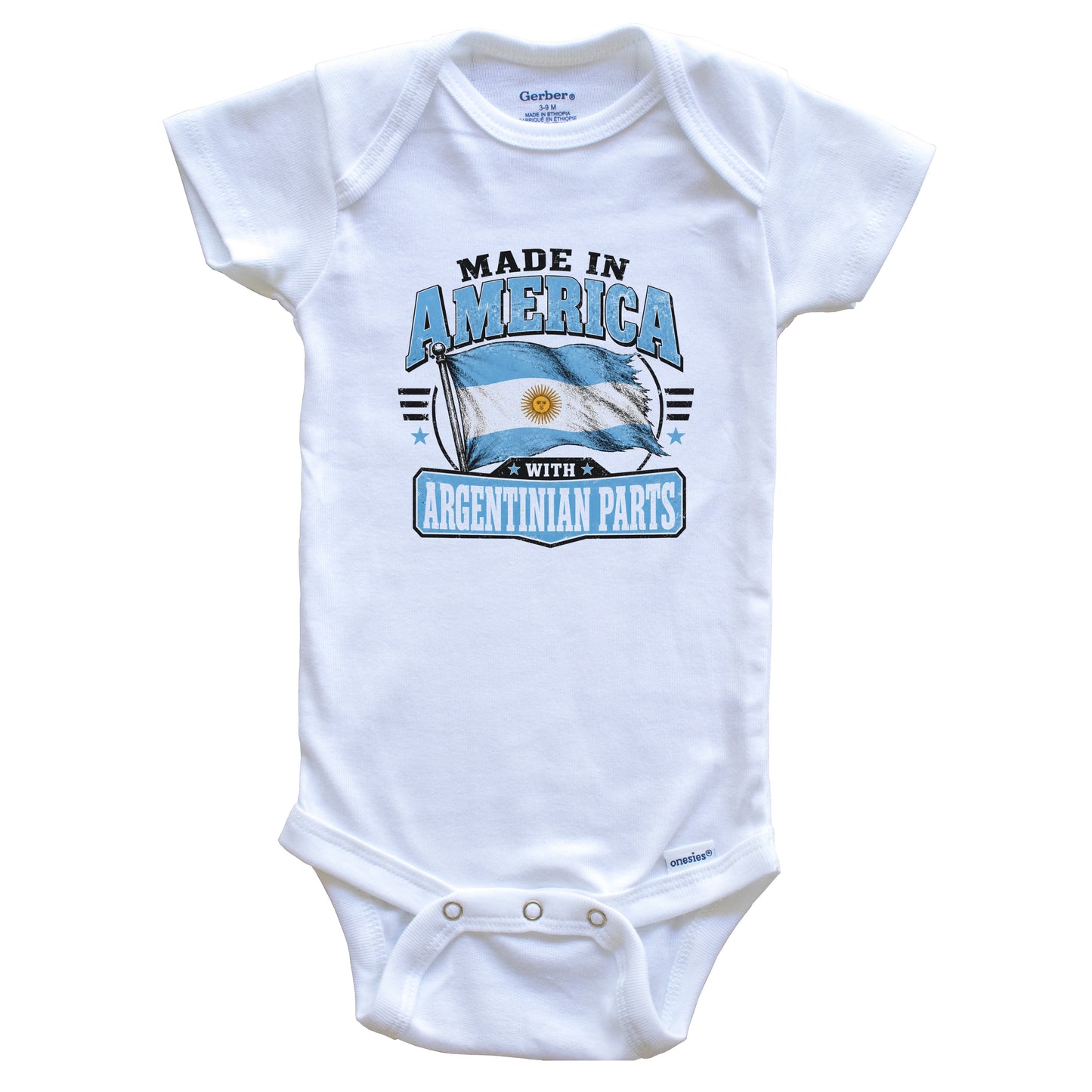 Made In America With Argentinian Parts Argentina Flag Baby Bodysuit