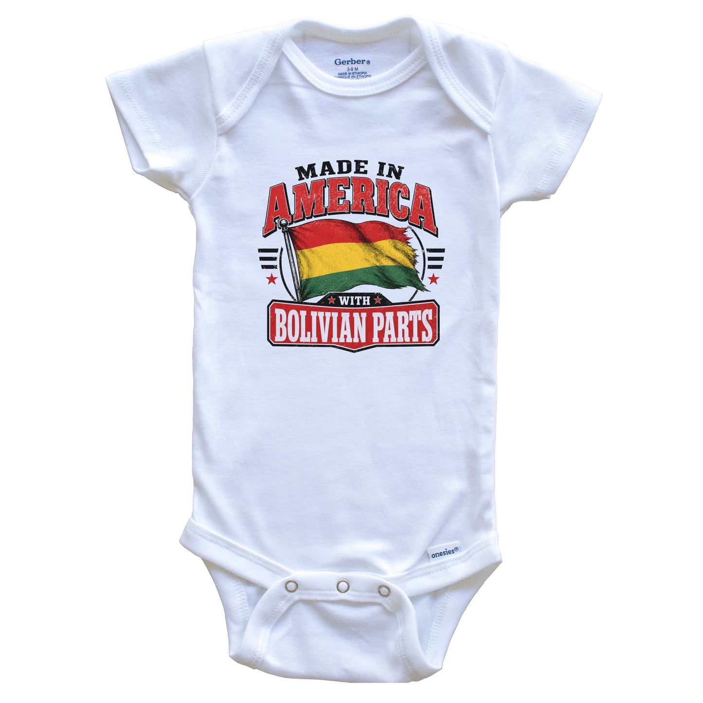 Made In America With Bolivian Parts Bolivia Flag Baby Bodysuit