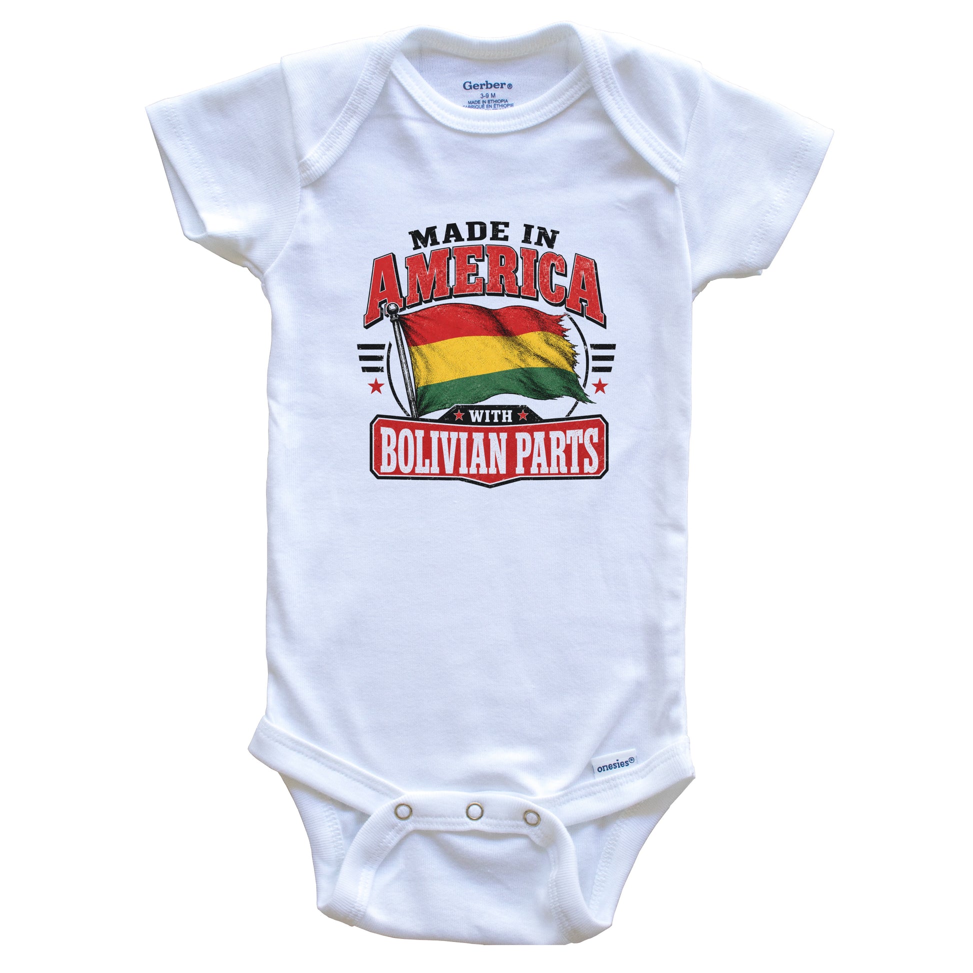 Made In America With Bolivian Parts Bolivia Flag Baby Bodysuit