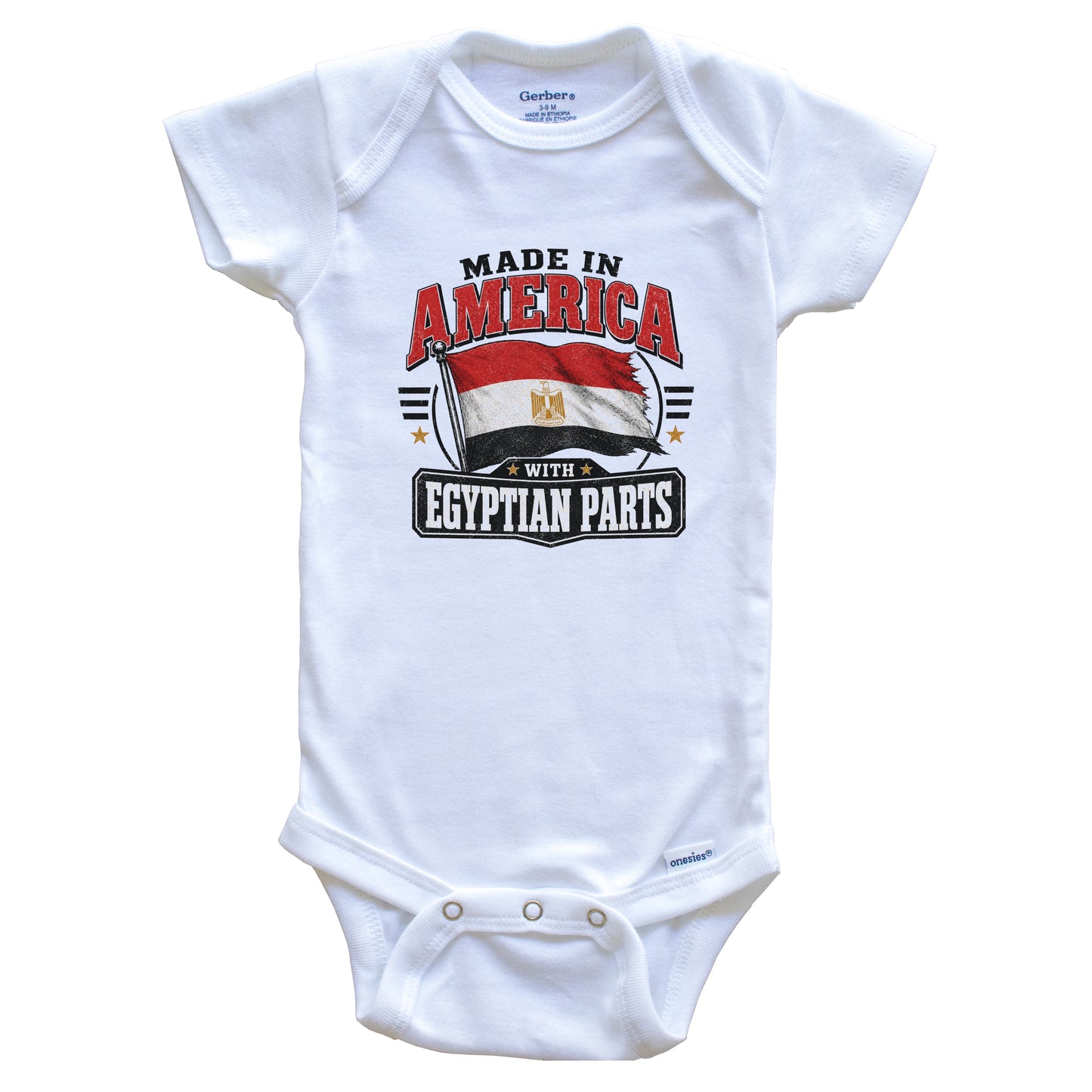 Made In America With Egyptian Parts Egypt Flag Baby Bodysuit