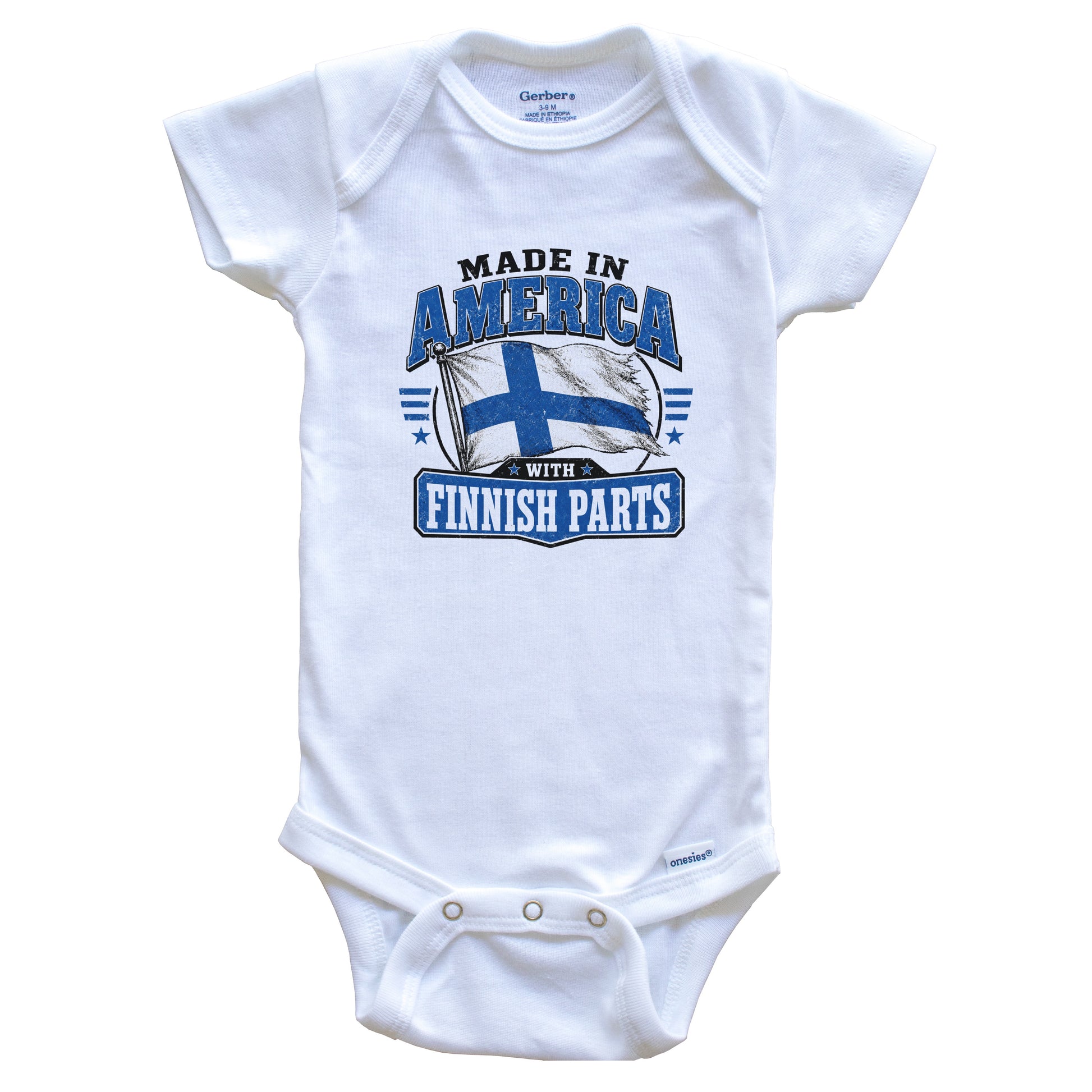 Made In America With Finnish Parts Finland Flag Baby Bodysuit