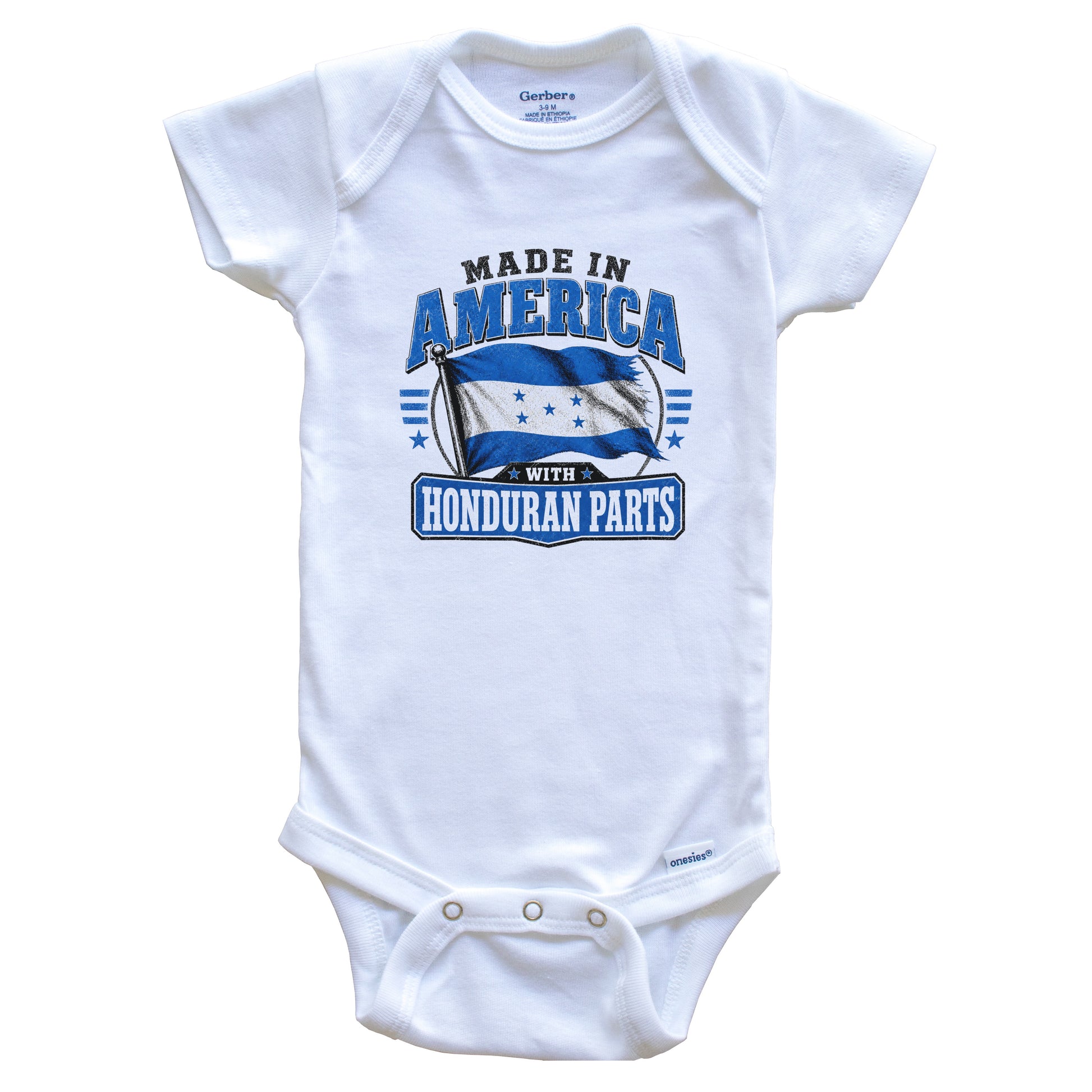 Made In America With Honduran Parts Honduras Flag Baby Bodysuit