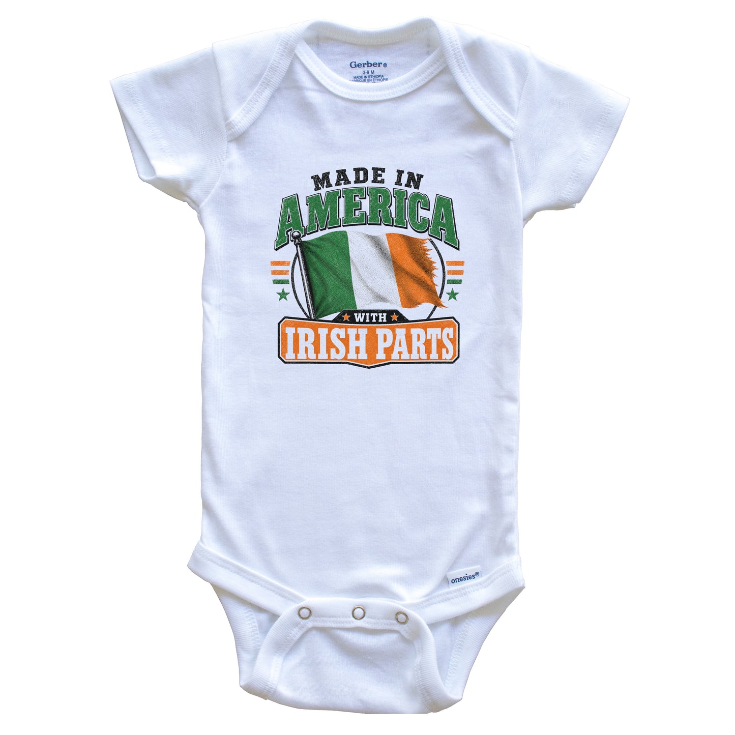 Made In America With Irish Parts Ireland Flag Baby Bodysuit