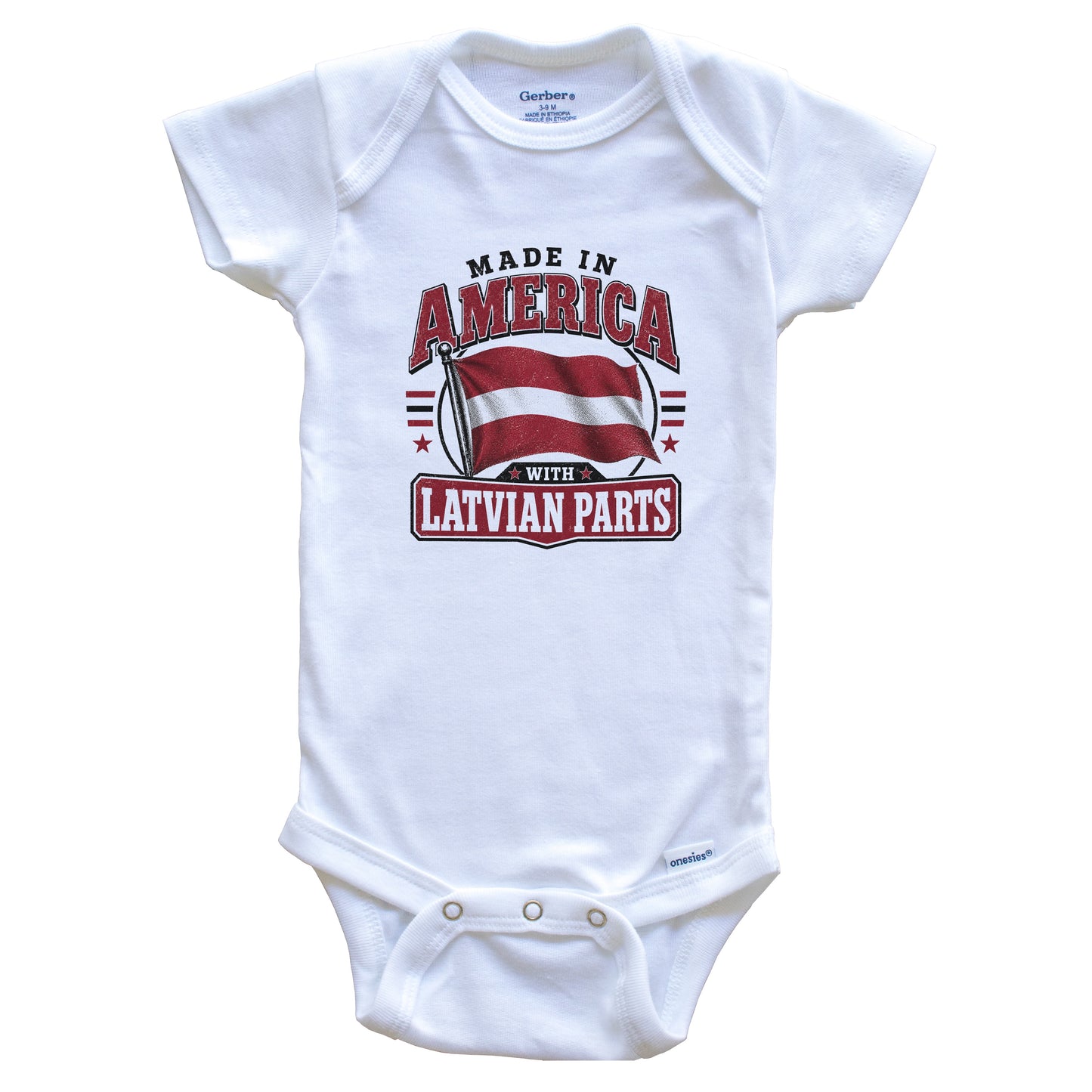 Made In America With Latvian Parts Latvia Flag Baby Bodysuit
