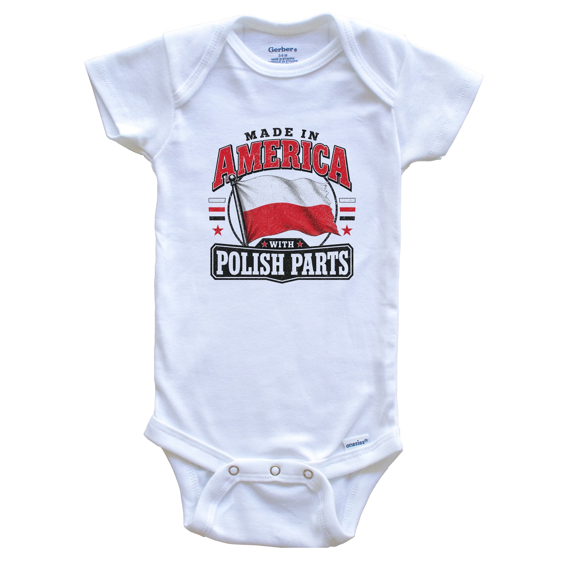 Made In America With Polish Parts Poland Flag Baby Bodysuit