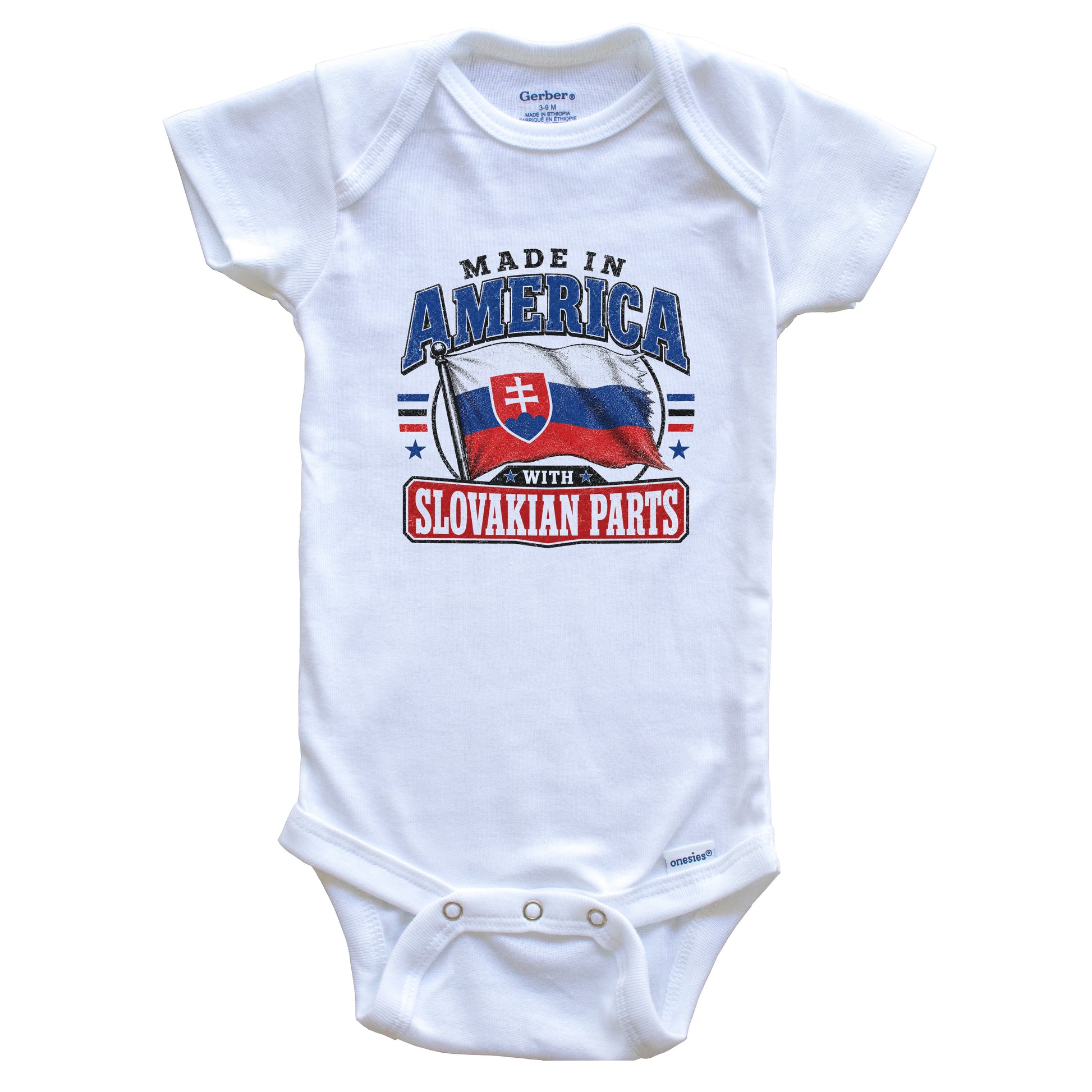 Made In America With Slovakian Parts Slovakia Flag Baby Bodysuit