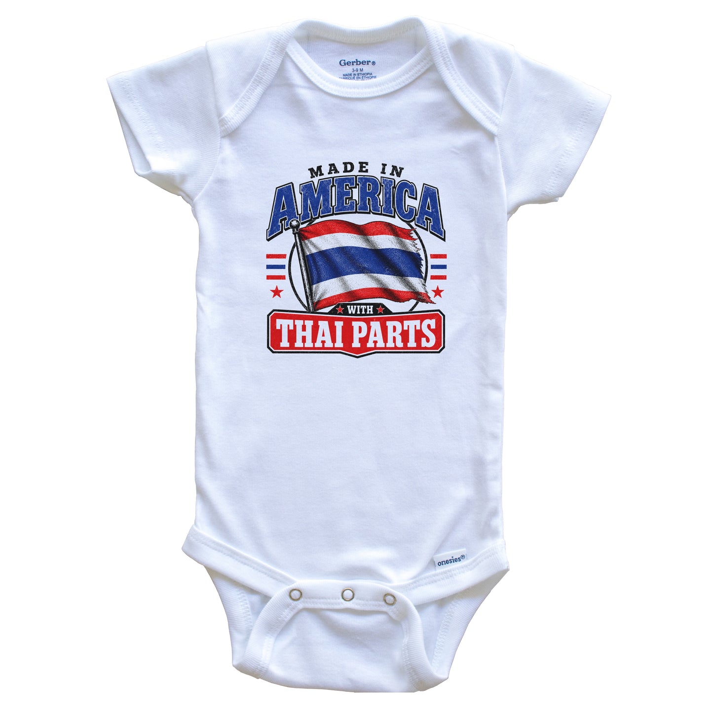 Made In America With Thai Parts Thailand Flag Baby Bodysuit