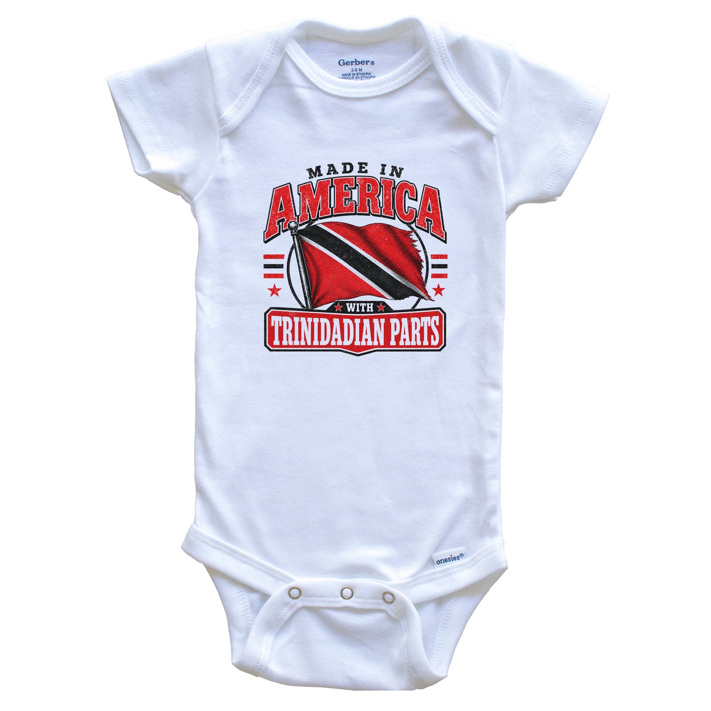 Made In America With Trinidadian Parts Trinidad and Tobago Flag Baby Bodysuit