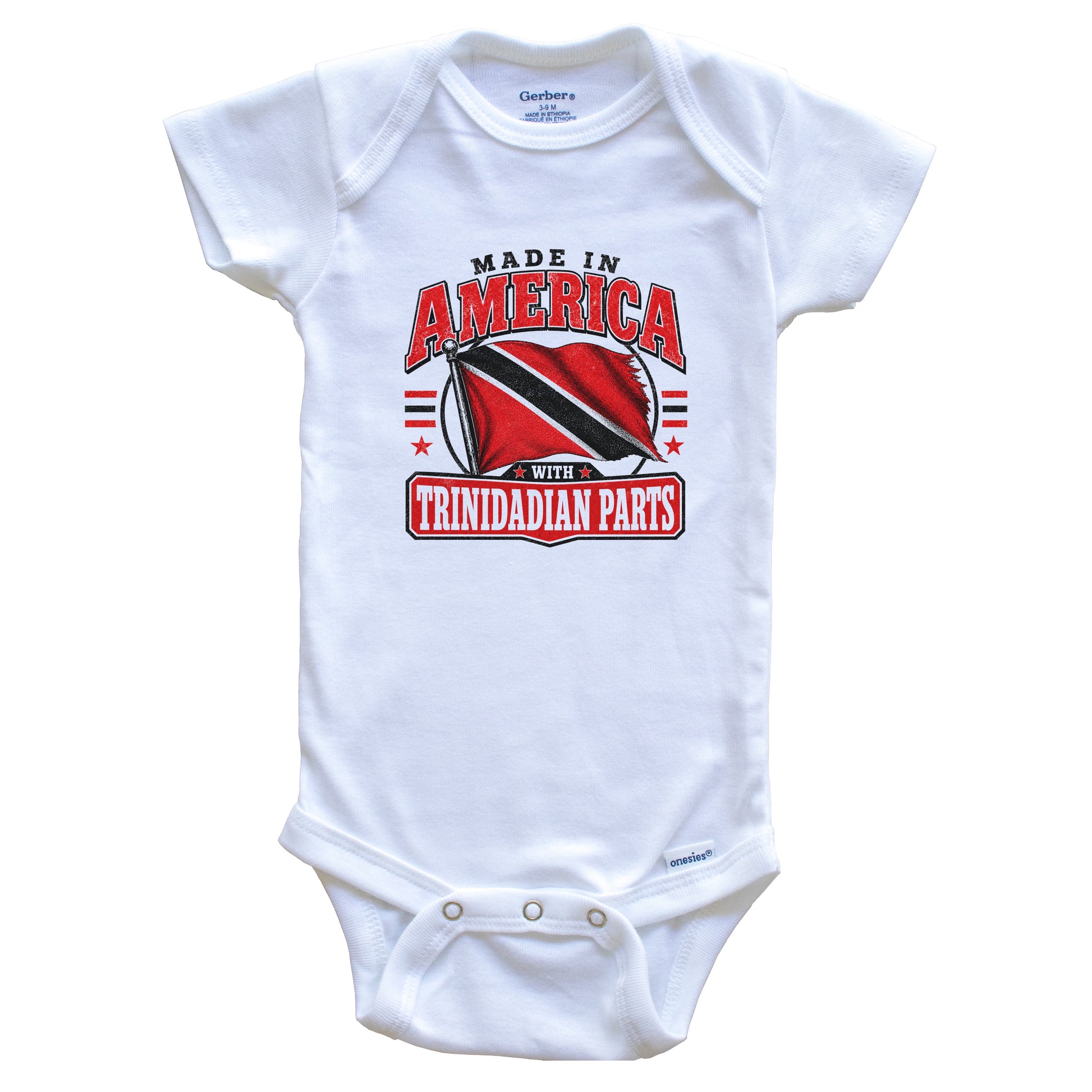 Made In America With Trinidadian Parts Trinidad and Tobago Flag Baby Bodysuit
