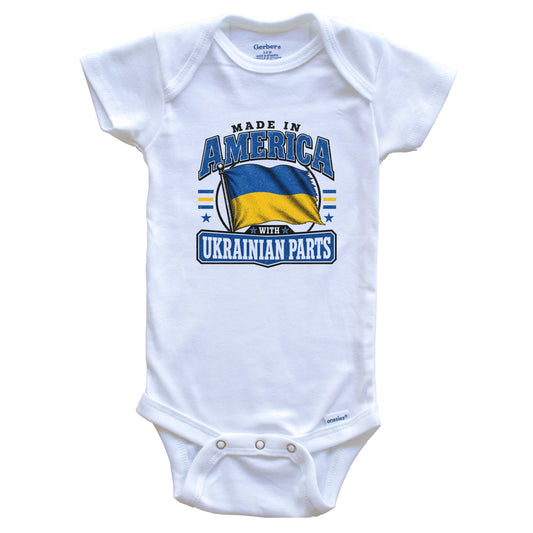 Made In America With Ukrainian Parts Ukraine Flag Baby Bodysuit